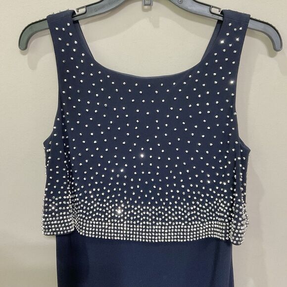 Joseph Ribkoff Navy Dress Sleeveless Cocktail Evening Sz 6 $254 - Picture 2 of 4